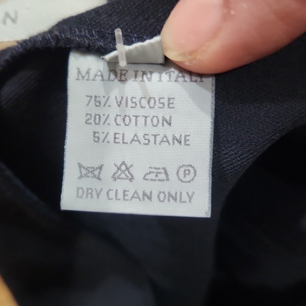 Dusan Navy Cropped Kick Ankle Europe Pants Large Lagenlook Navy Quiet Luxury - Picture 5 of 6